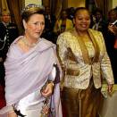 Dronnet Sonja ja presideantaroavvá Ntuli Zuma boahtiba the Presidential Guest House ba&#331;kehttii Pretorias (Govven: Lise Åserud / Scanpix)